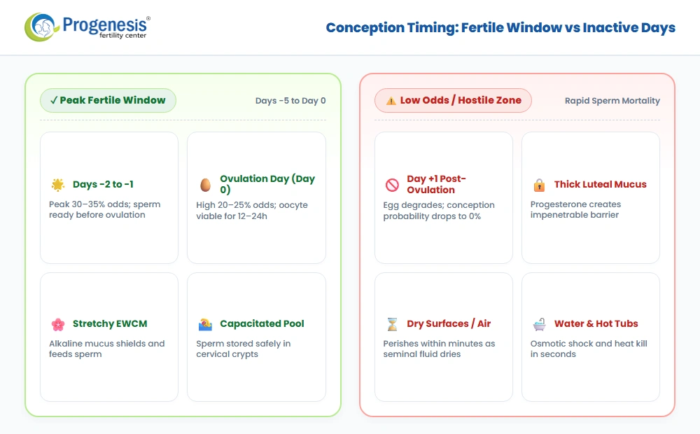 Conception Timing: Fertile Window vs Inactive Days - Progenesis IVF