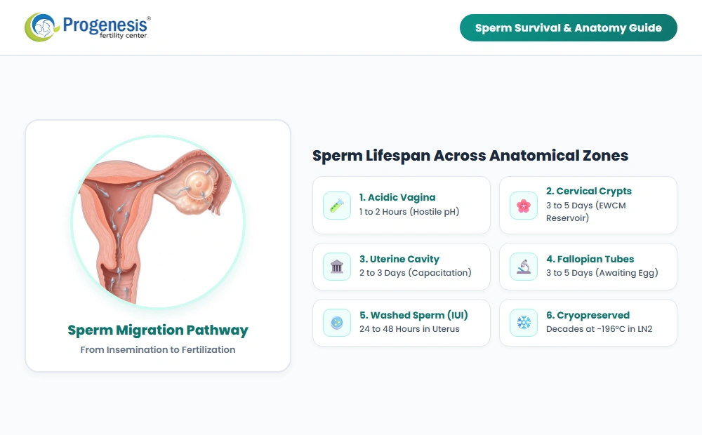 Sperm Survival Timeline Across Reproductive Tract - Progenesis IVF