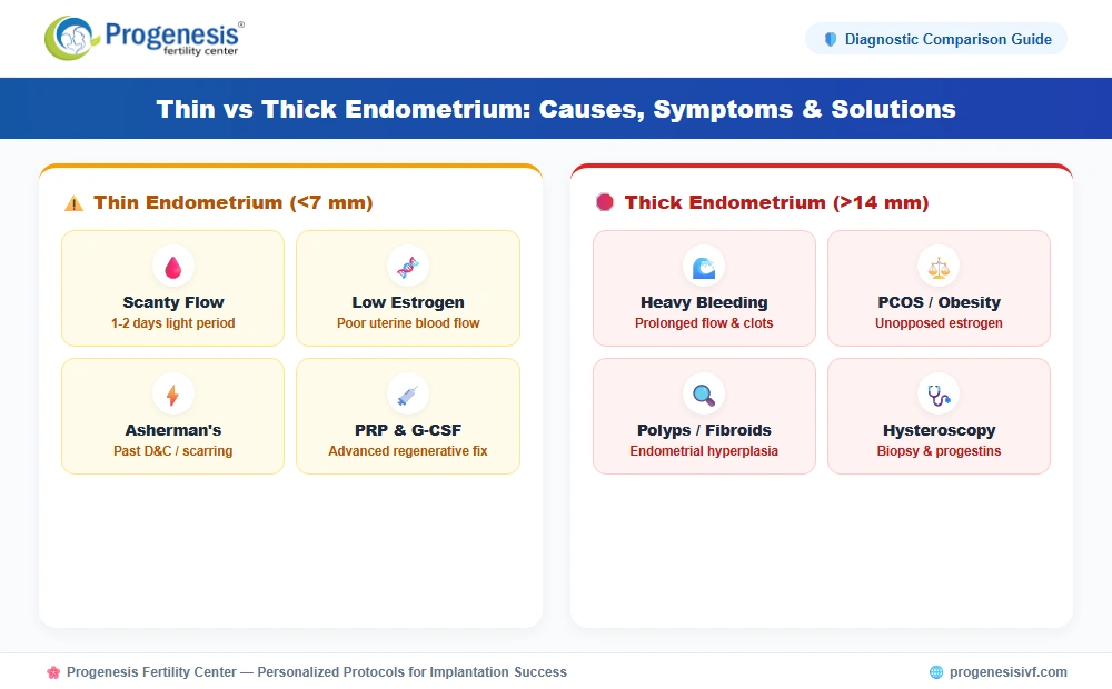 Thin vs Thick Endometrium Causes and Treatment Guide - Progenesis Fertility Center
